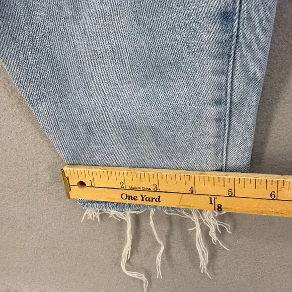 Good American Jean's Women's 6/28 Light Blue Ankle Skinny Raw Hem Preppy - Picture 14 of 15